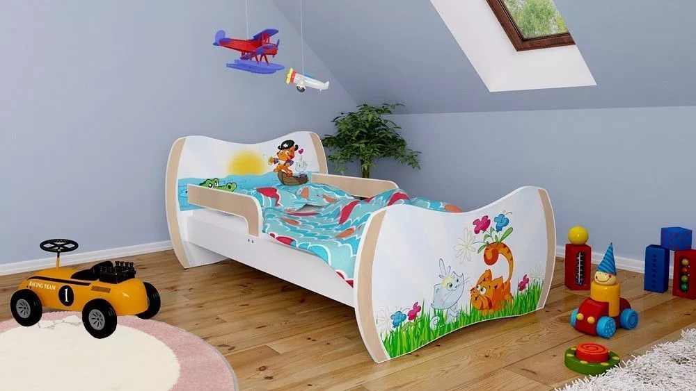 Bērnu gulta Dream L05 180x90 DM25 ar stelāžu Guļamvietas platums: 90 cm, Guļamvietas garums: 180 cm, · 114 × 184 × 71 cm