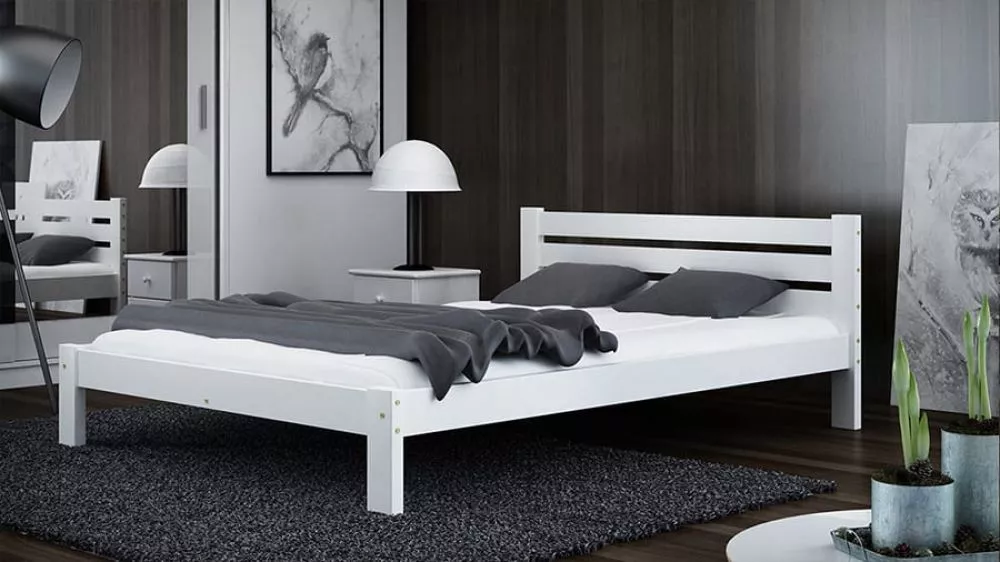 Gulta Azja ar stelāžu Guļamvietas platums: 160 cm, Guļamvietas garums: 200 cm, · Balts · 170 × 208 × 71 cm