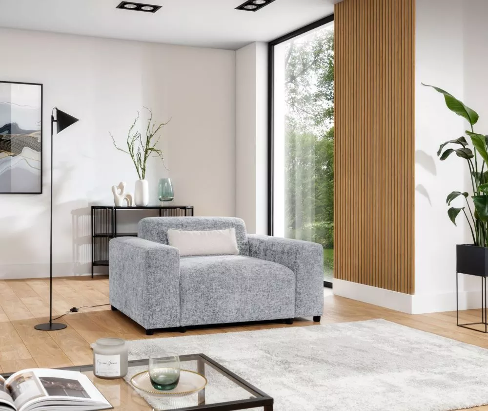 Mīksts krēsls Roma 1S Standard Sēdvietas dziļums: 73 cm, · Pelēks · 145 × 98 × 75 cm