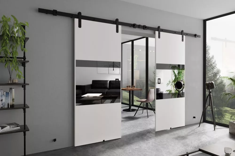 Bīdāmās durvis Mia Loft Duo · Balts · 212 × 205 cm