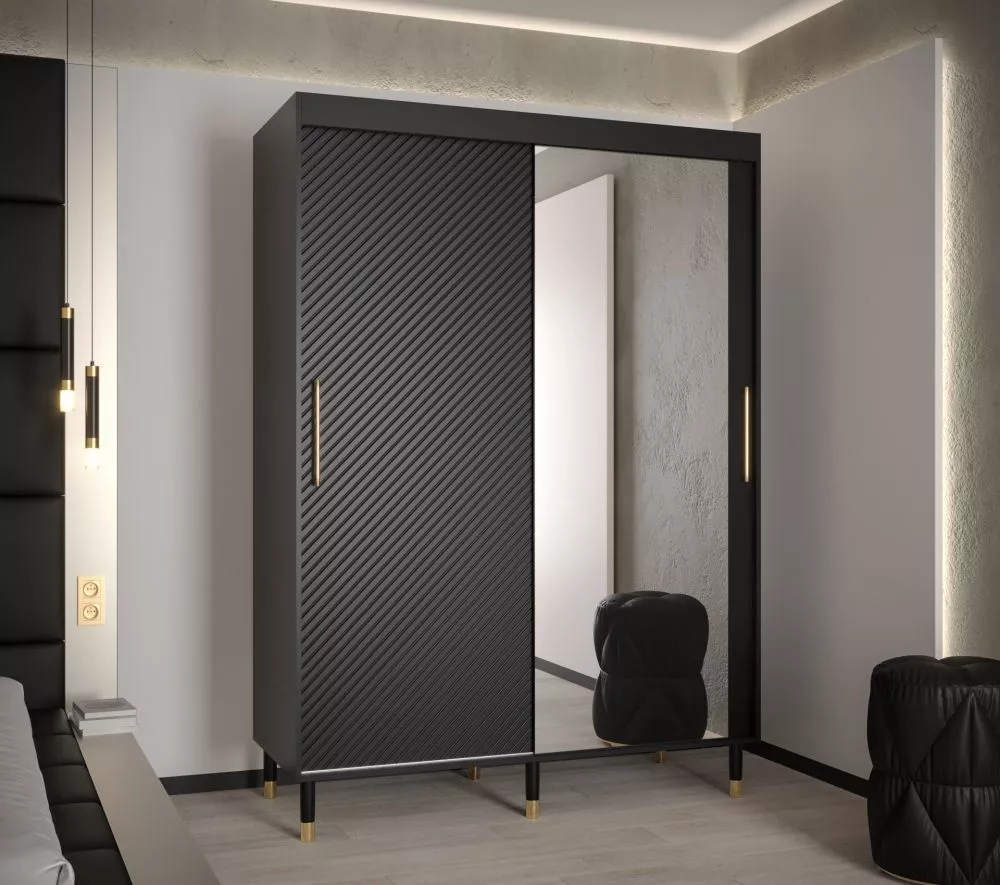 Skapis Calipso Jodelka 2 · Melns · 150 × 62 × 208 cm