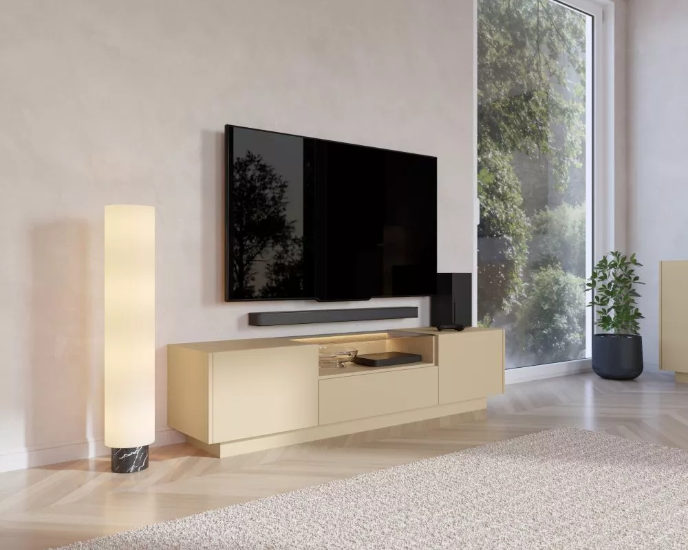 TV tumba Hiro E ar LED · 176.4 × 39.5 × 43.4 cm