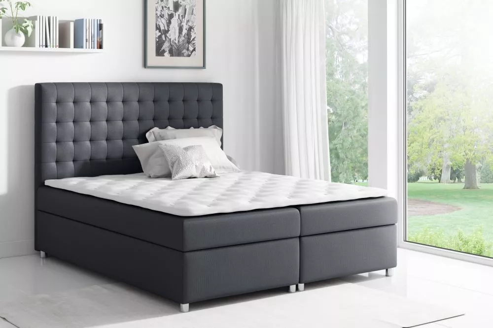 Gulta Asti Boxspring Premium standard Guļamvietas platums: 160 cm, Guļamvietas garums: 200 cm, · Tumši pelēks · 160 × 21