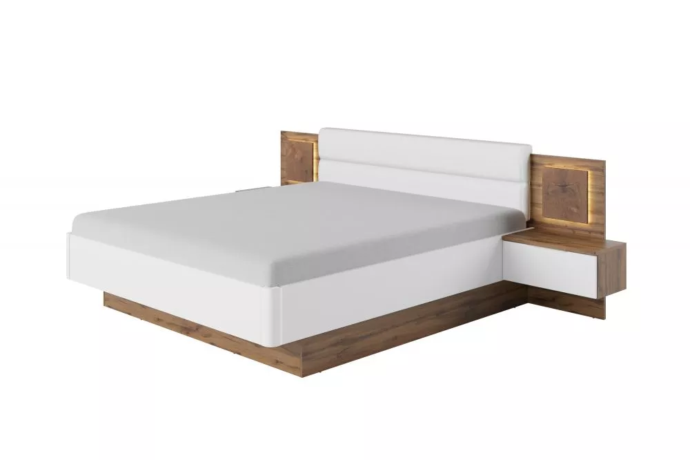 Gulta Sierra 76/78 LED ar stelāžu Guļamvietas platums: 180 cm, Korpusa krāsa: balts, Guļamvietas garums: 200 cm, · 305 ×
