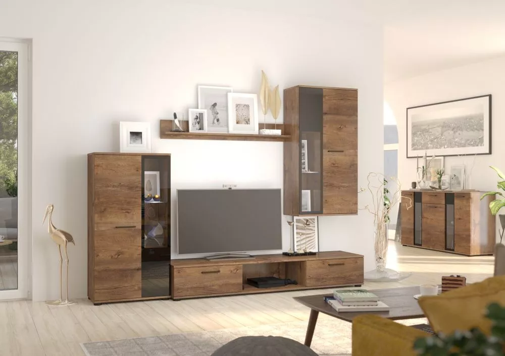 Sekcija Salsa ar LED Korpusa krāsa: ozols lefkas, · 240 × 30.6 × 180 cm
