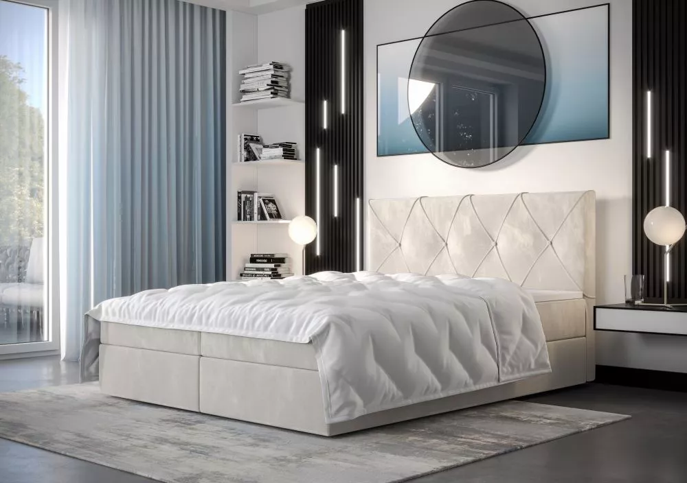 Gulta Altea Boxspring Standard Guļamvietas platums: 80 cm, Guļamvietas garums: 200 cm, · Gaišais krēms · 80 × 207 × 104 
