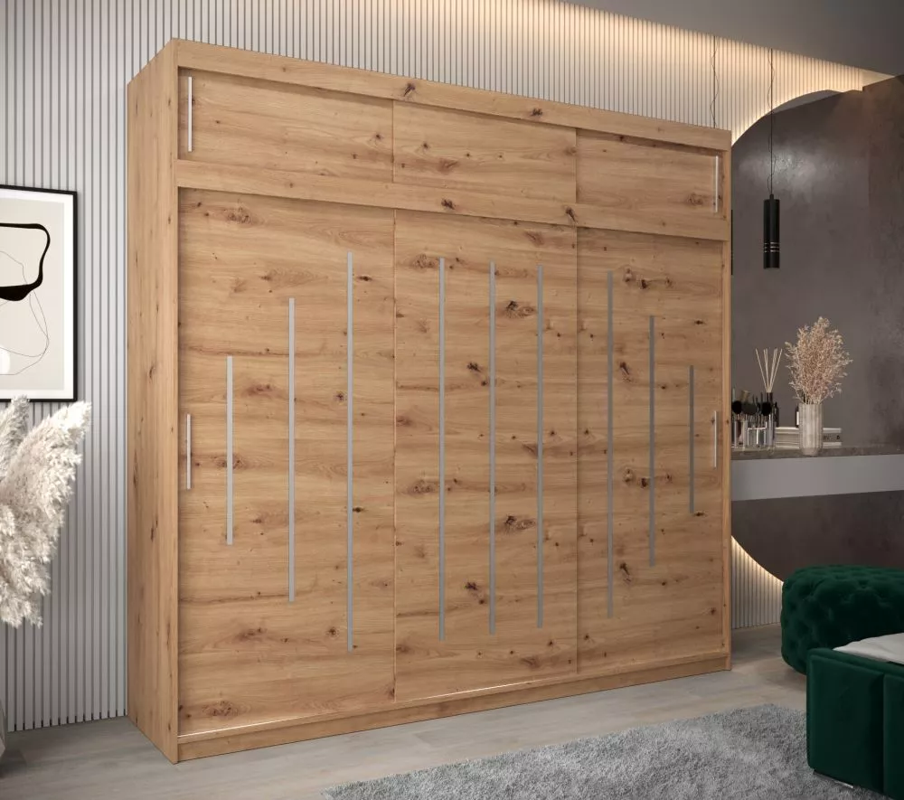Skapis York Premium · Ozols artisan · 250 × 62 × 240 cm