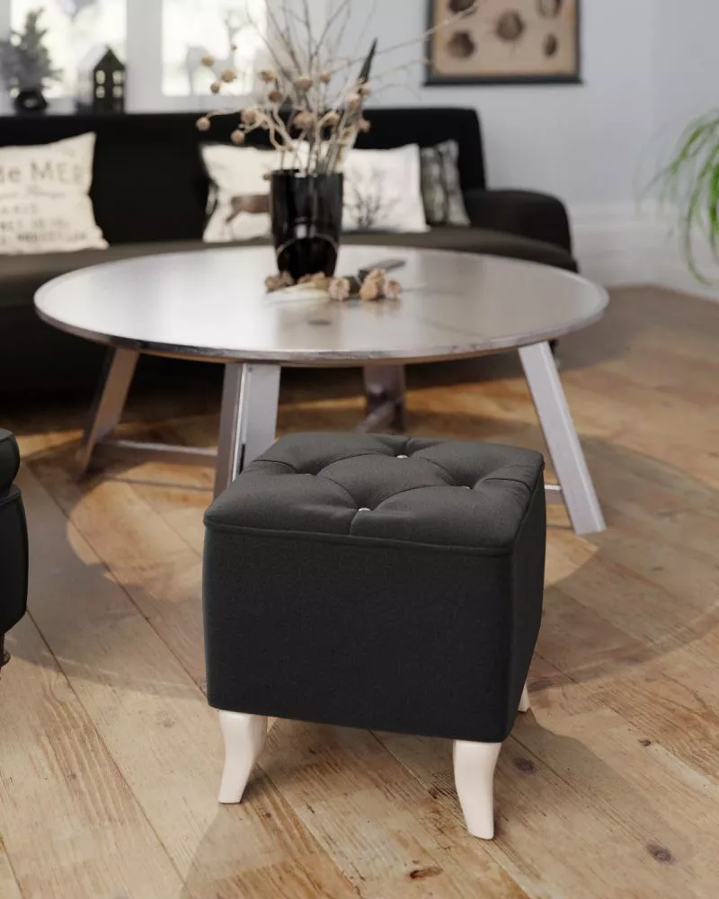 Pufs Uszak P Standard Auduma numurs: Cosmic 100, · Melns · 47 × 42 × 47 cm