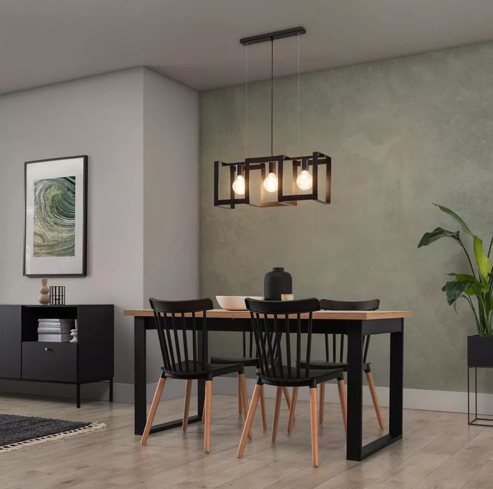 Lampa Giorri 3 veids: piekaramā, · Melns · 66 × 18 × 120 cm