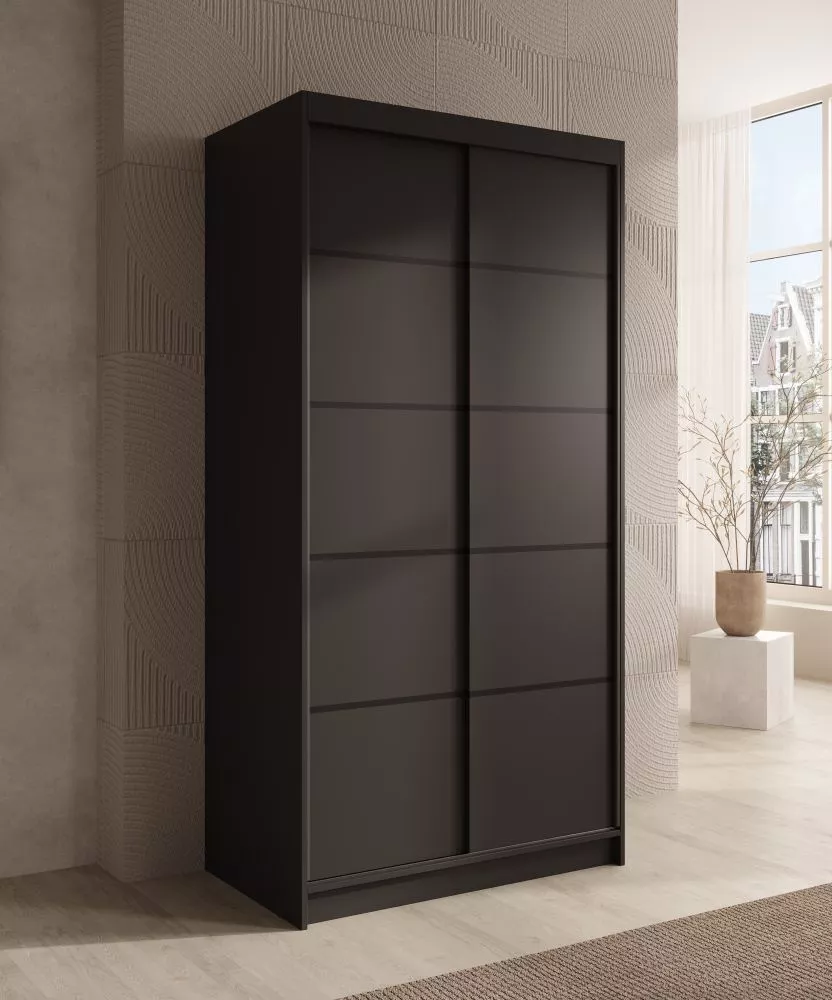 Skapis Verto 100 · Melns · 100 × 58 × 200 cm