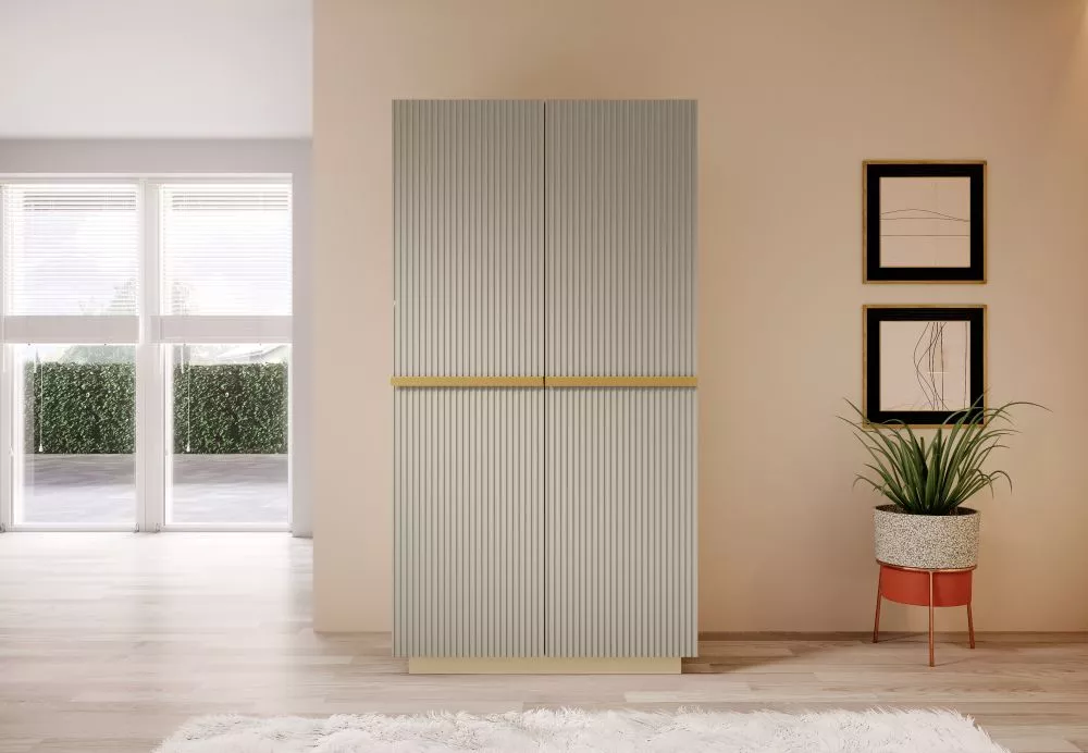 Skapis Nicole SZ100 2D Gold C · Gaiši bēšs · 100 × 62 × 207 cm