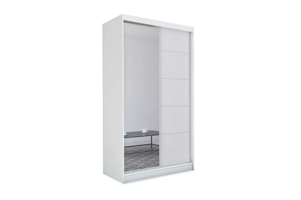 Skapis Makira ar LED · Balts · 150 × 61 × 216 cm