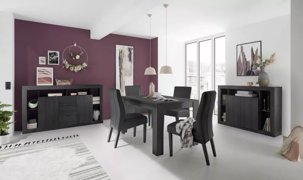 Galds Rimini S180 · Melns · 180 × 79 × 90 cm