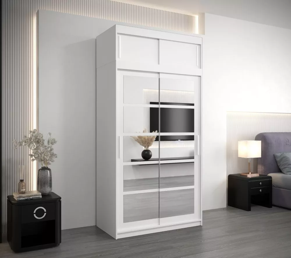Skapis Roma 2 Premium · Balts · 120 × 62 × 240 cm