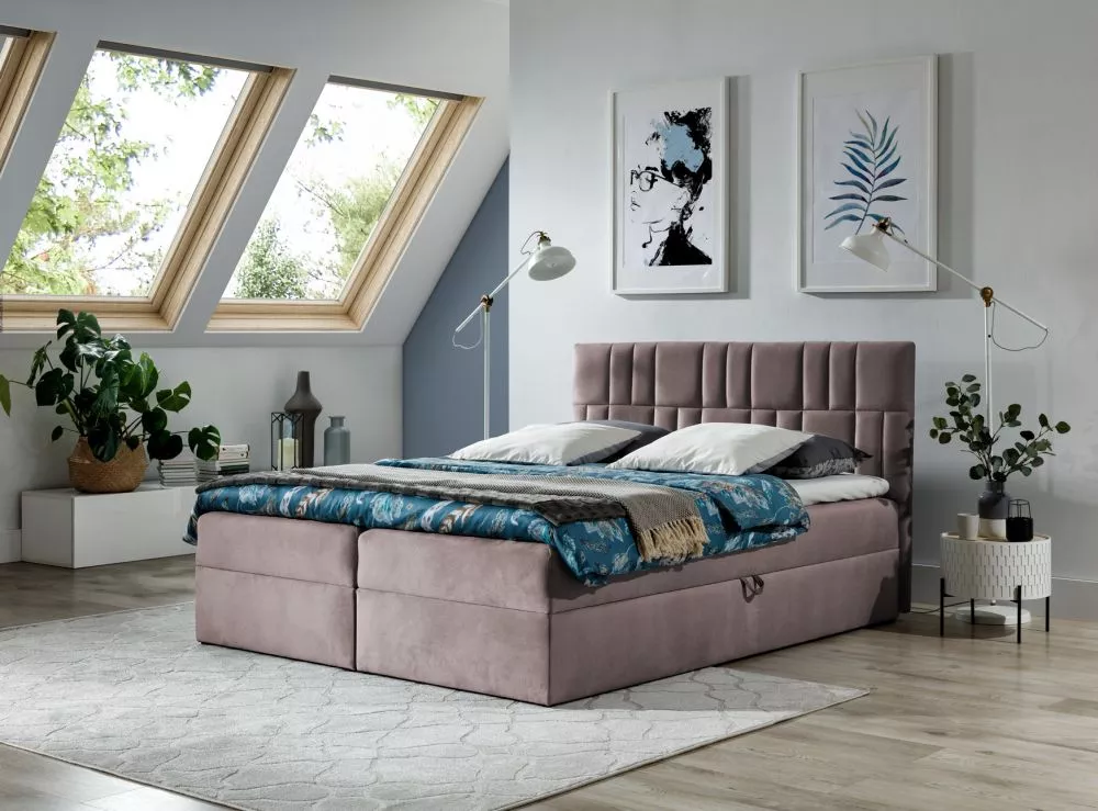 Gulta Top3 Boxspring Premium Standard Guļamvietas platums: 180 cm, Guļamvietas garums: 200 cm, · Kapučino · 184 × 208 × 