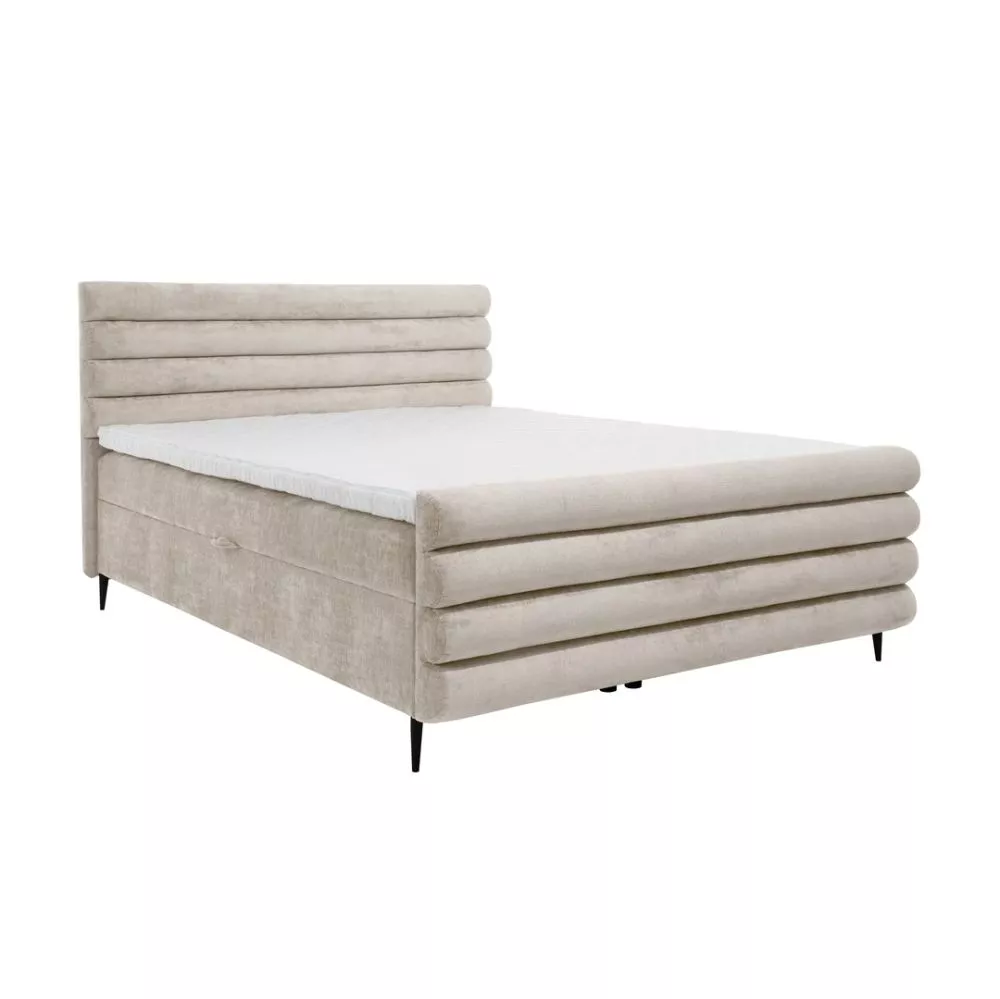 Gulta Noel Boxspring standard Guļamvietas platums: 140 cm, Guļamvietas garums: 200 cm, · Bēšs · 147 × 220 × 115 cm