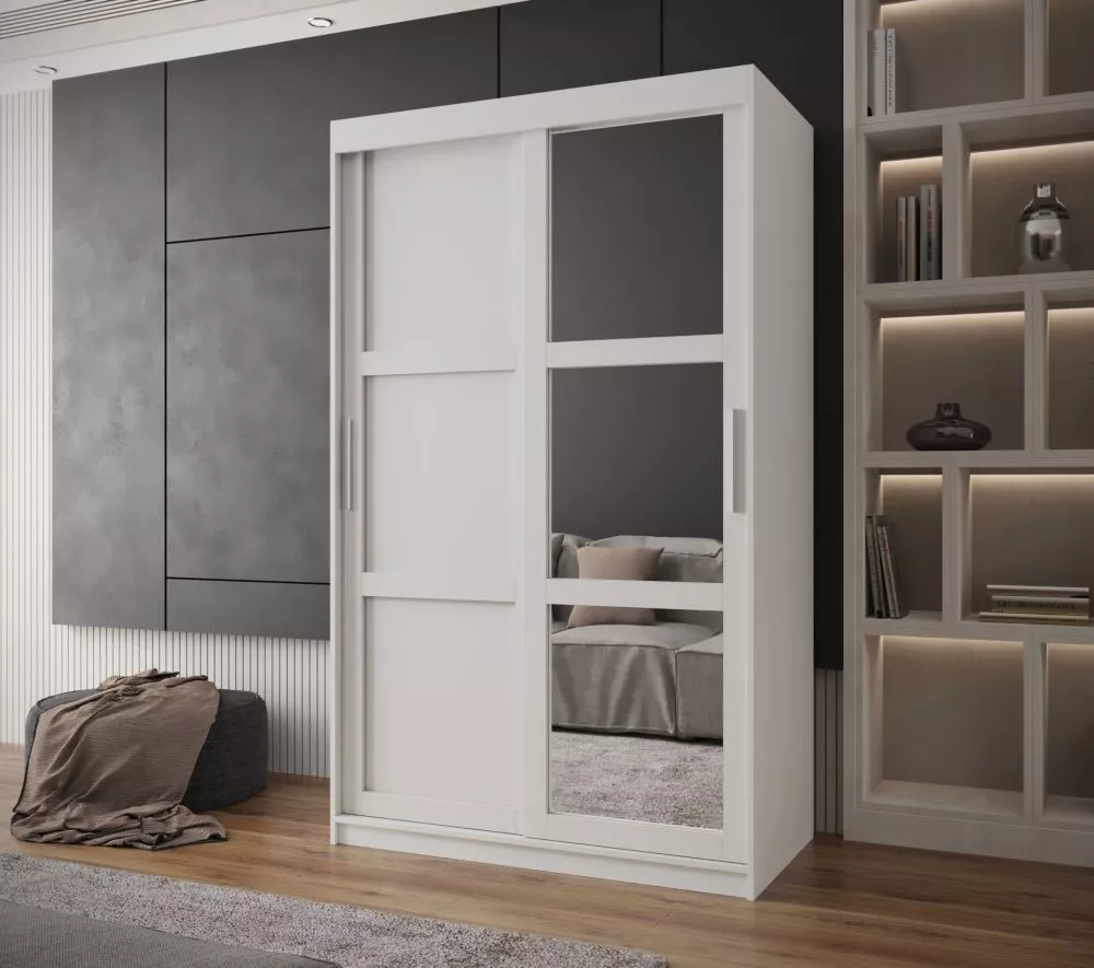 Skapis Miror 3 · Balts · 120 × 62 × 200 cm