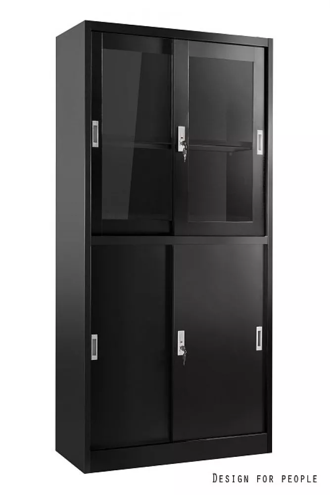 Grāmatu skapis XD-015 · Melns · 85 × 39 × 180 cm