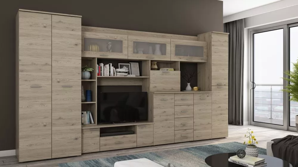 Sekcija Kena Korpusa krāsa: ozols bordeaux, · 360 × 53 × 196 cm