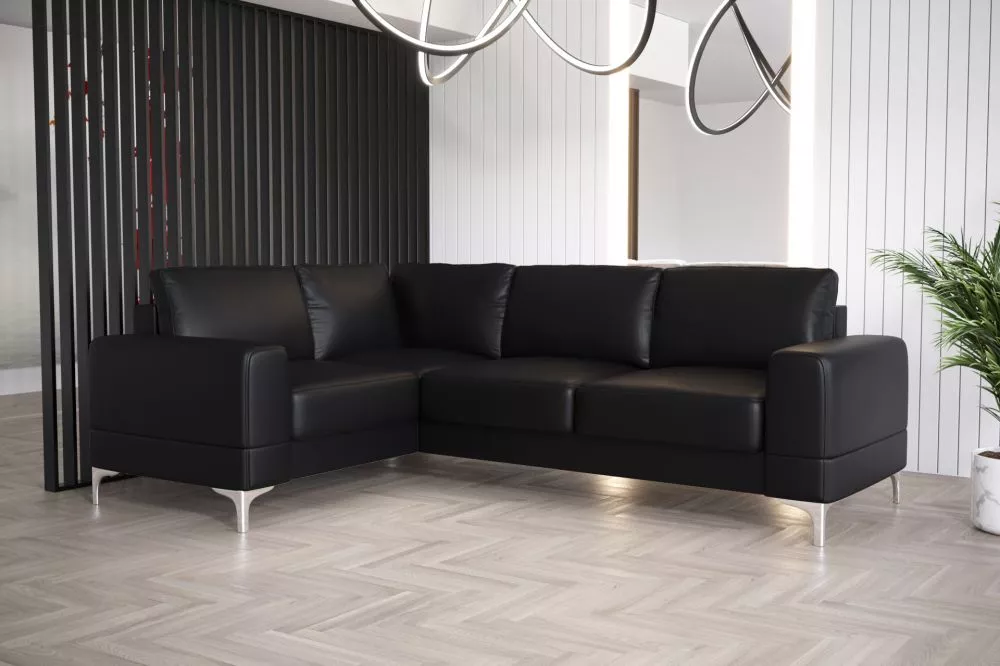 Dīvāns Aria 2 Corner Standard · Melns · 180 × 250 × 89 cm