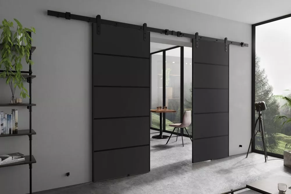 Bīdāmās durvis Arua Plus Duo · Grafīts · 212 × 205 cm