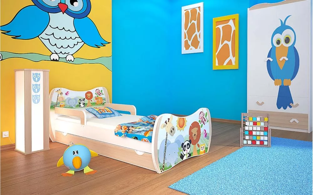 Bērnu gulta Dream L06 180x90 DM03 ar stelāžu Guļamvietas platums: 90 cm, Guļamvietas garums: 180 cm, · 114 × 184 × 71 cm