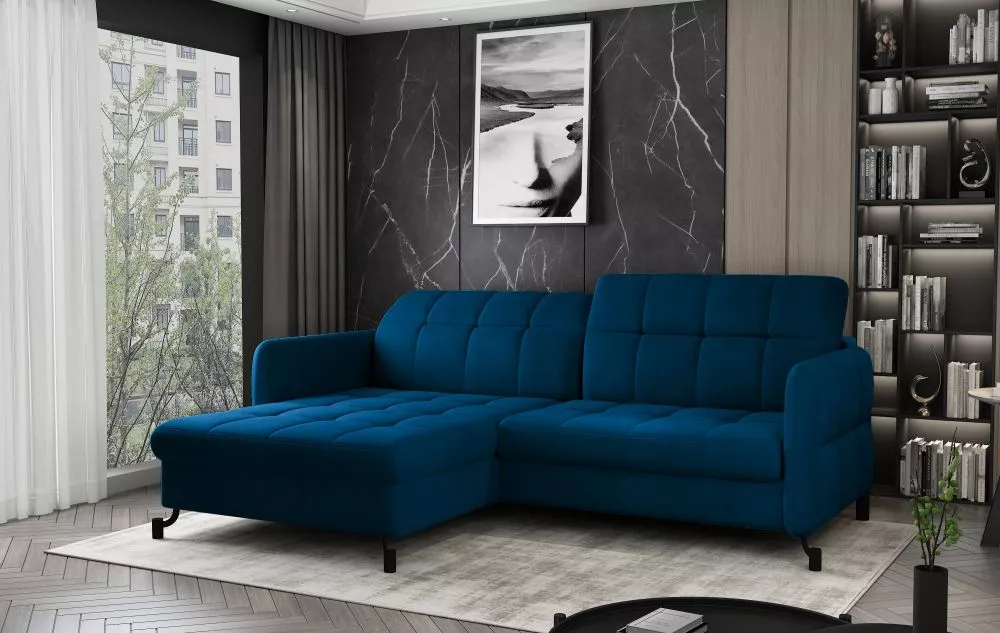 Dīvāns Lorelle Premium standard · Zils · 160 × 225 × 105 cm