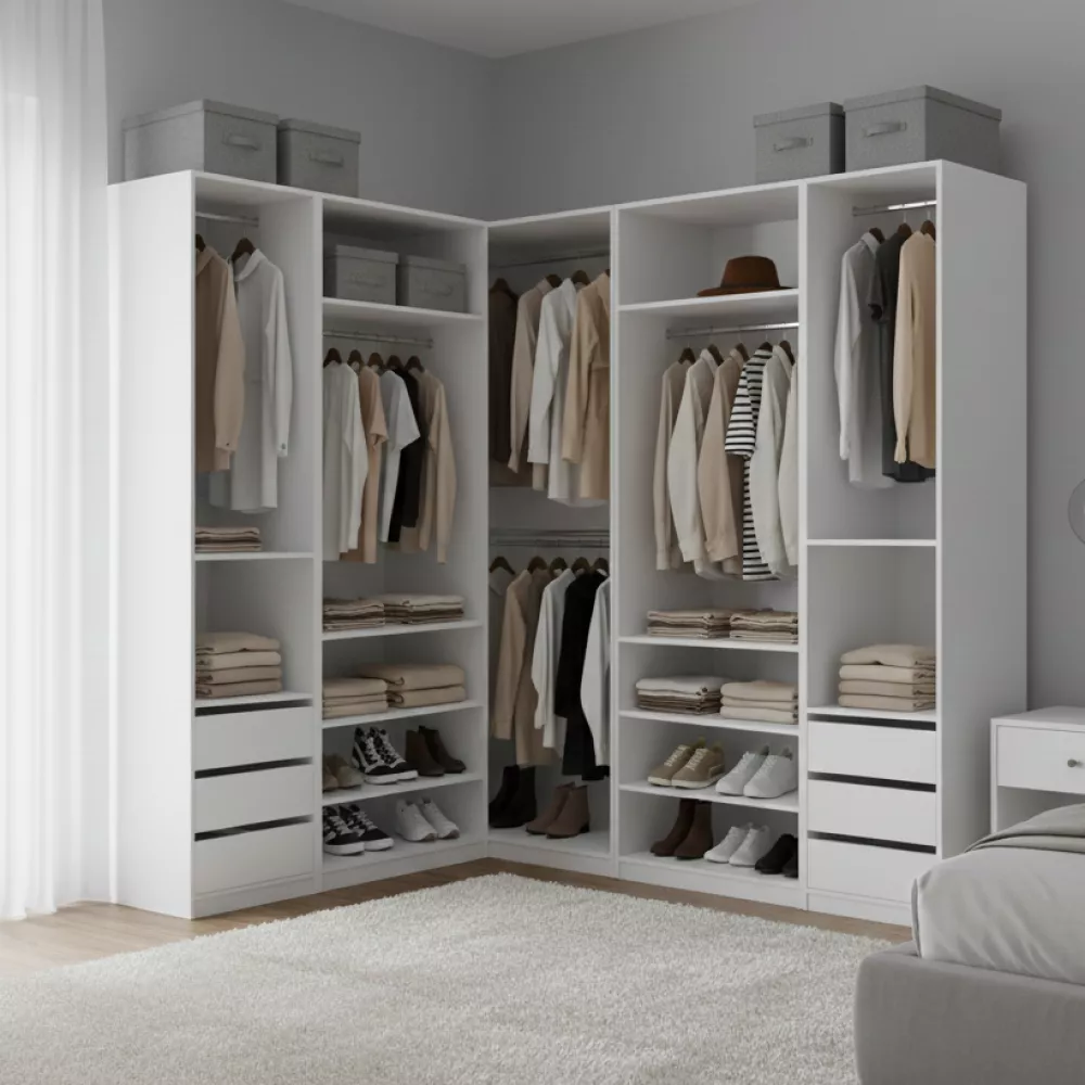 Skapis Tres Set 19 · Balts · 191 × 240 × 206 cm