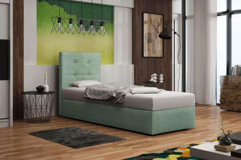 Gulta Duo 1 80/90 Boxspring Standard Guļamvietas platums: 90 cm, Guļamvietas garums: 200 cm, · Piparmētru · 95 × 207 × 1