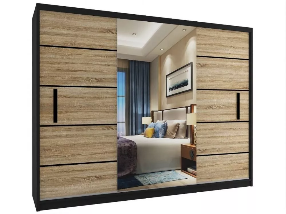 Skapis MZ SZ Black · 240 × 60 × 218 cm