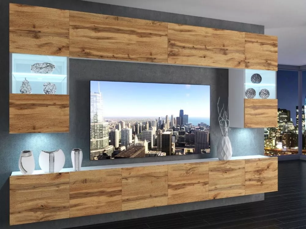 Sekcija Imperium 1 ar LED Korpusa krāsa: balts, · 300 × 36 cm