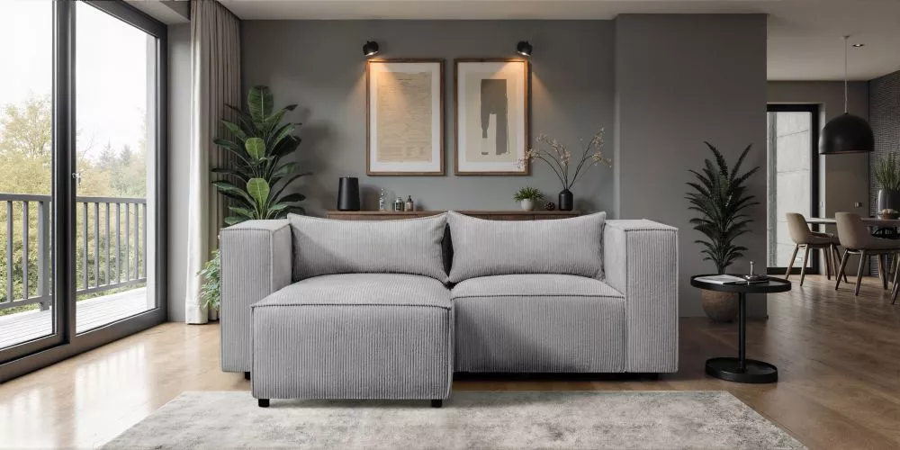 Dīvāns Modulo Corner Standard · Pelēks · 185 × 210 × 71 cm