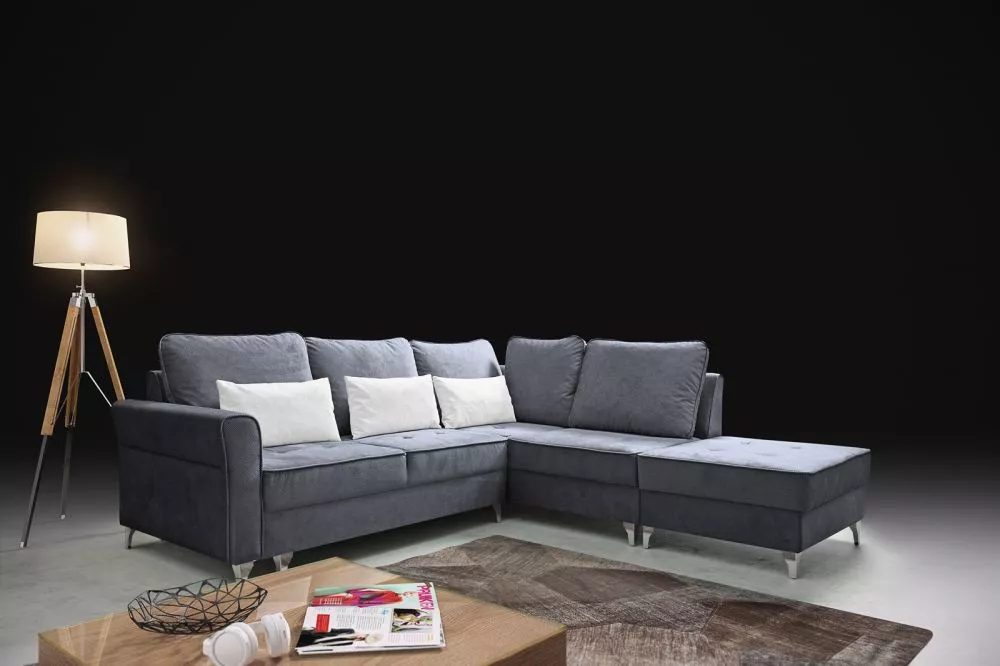 Dīvāns Broadway Standard ar pufu · Tumši pelēks · 171 × 259 × 95 cm