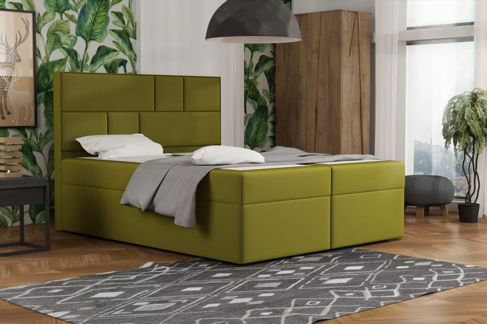 Gulta Modern 1 Standard Guļamvietas platums: 140 cm, Guļamvietas garums: 200 cm, · Olīvu · 142 × 210 × 120 cm