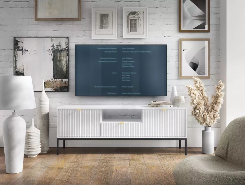 TV tumba Nova RTV-154 · Balts · 154 × 39 × 56 cm
