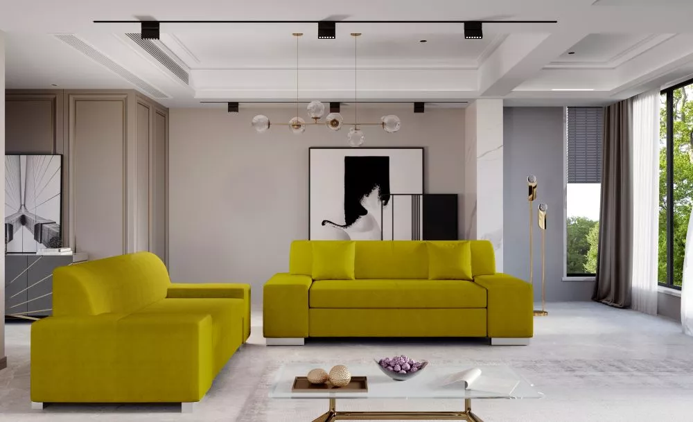 Komplekts Porto 3S+2S Premium standard · Dzeltens · 90 × 210 × 98 cm