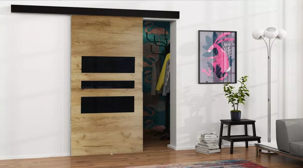 Bīdāmās durvis Malibu M-1 · Ozols craft zelts · 106 × 205 cm