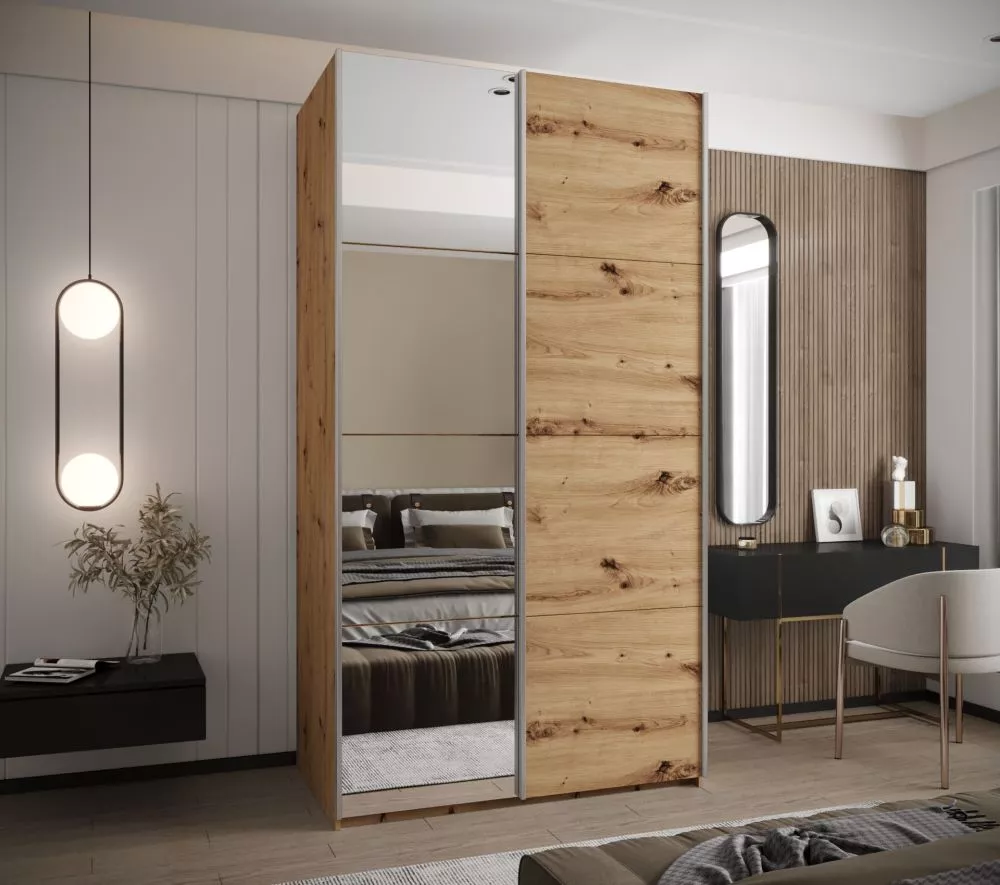 Skapis Lux 3 · Ozols artisan · 140 × 61 × 245.5 cm