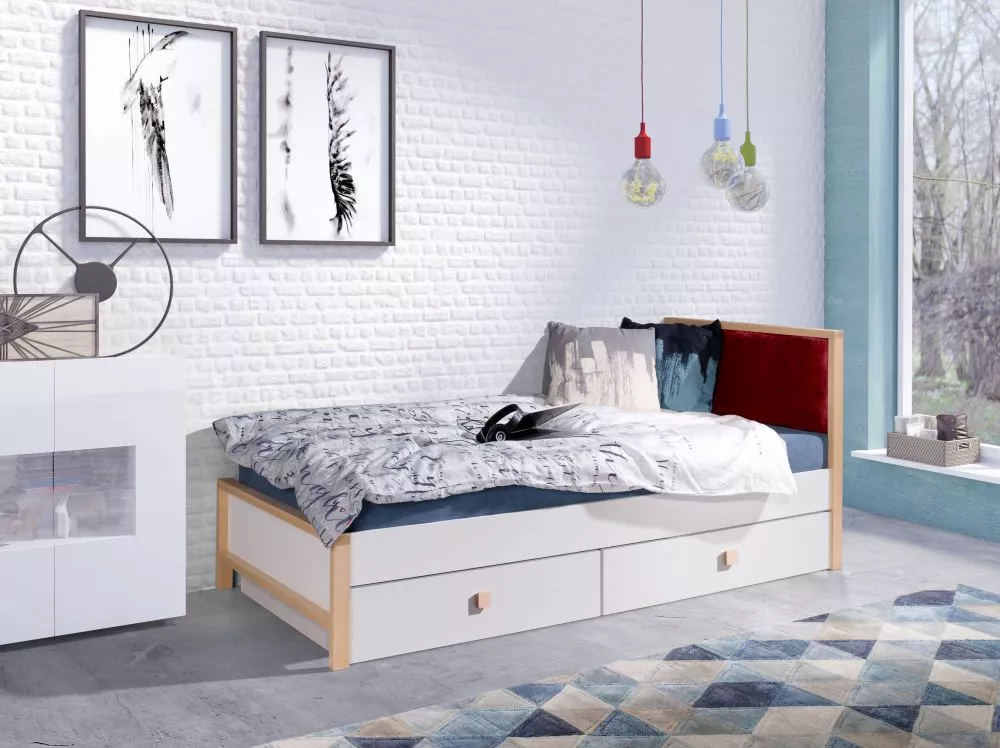 Bērnu gulta Zara ar stelāžu Guļamvietas platums: 80 cm, Guļamvietas garums: 180 cm, · 87 × 190 × 90 cm