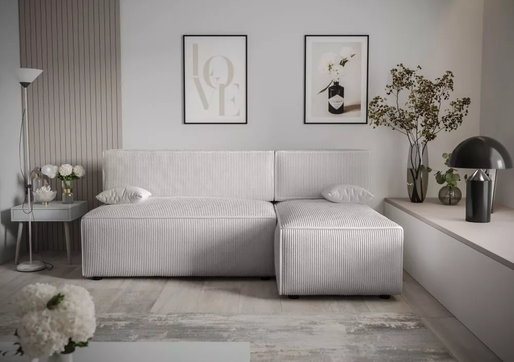 Dīvāns Mira L Standard · Sudrabs · 140 × 200 × 90 cm