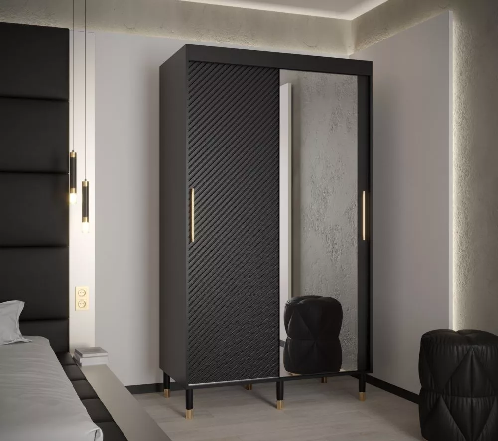 Skapis Calipso Jodelka 2 · Melns · 120 × 62 × 208 cm
