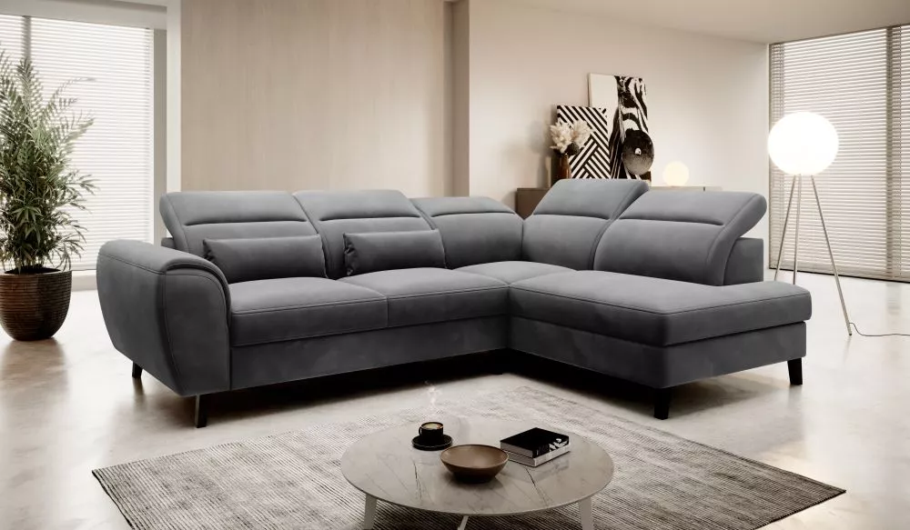 Dīvāns Noble Relax Standard · Grafīts · 201 × 255 × 83 cm