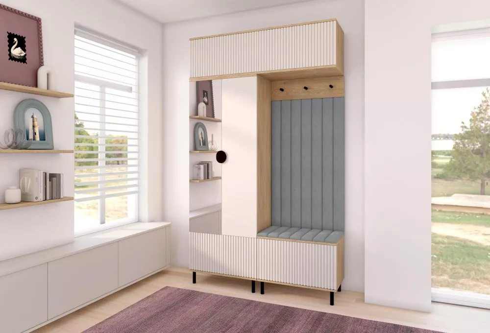 Apavu plaukts Bello 2L Trinity Korpusa krāsa: ozols cremona + kašmira, · 140 × 235 × 40 cm