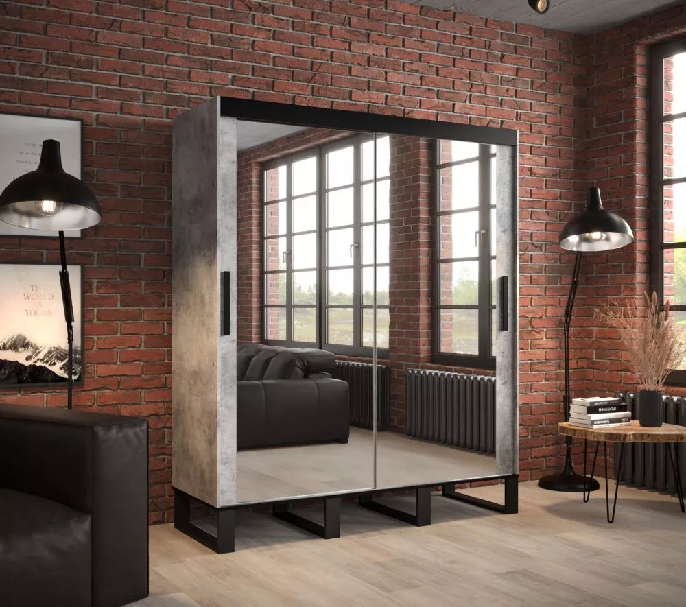 Skapis Loft T3 · Betons · 180 × 62 × 212 cm