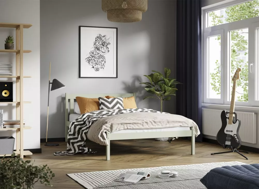 Bērnu gulta Teen 120x200 ar stelāžu Guļamvietas platums: 120 cm, Guļamvietas garums: 200 cm, · Olīvu · 127 × 208 × 89.5 