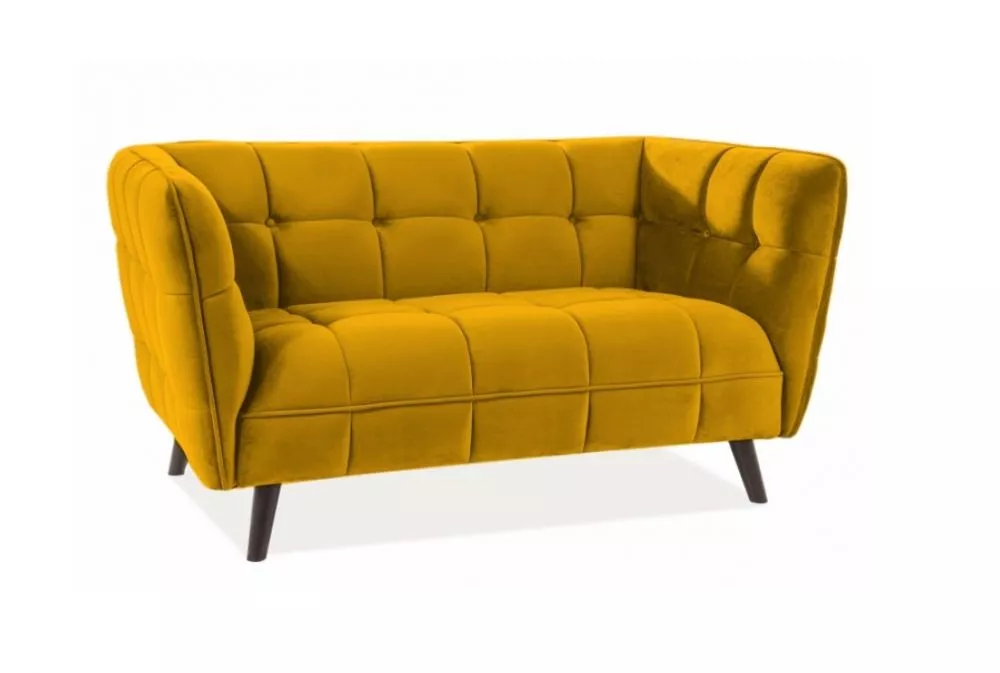 Dīvāns Castello Velvet 2 · Dzeltens · 60 × 145 × 78 cm