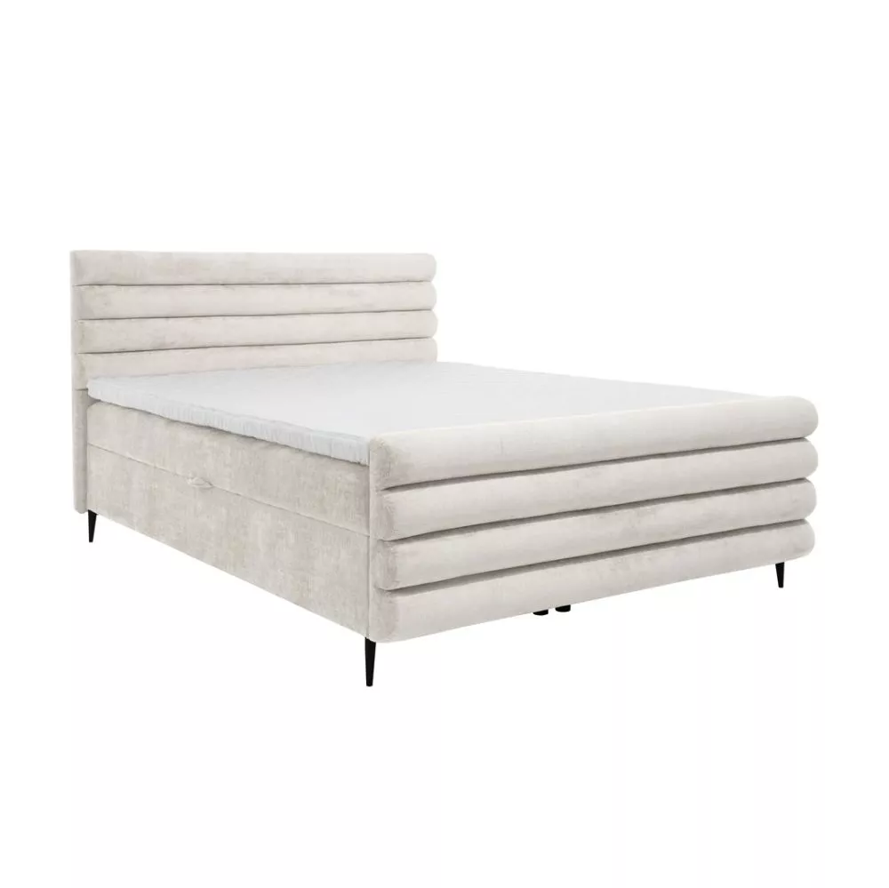 Gulta Noel Boxspring standard Guļamvietas platums: 160 cm, Guļamvietas garums: 200 cm, · Krēms · 167 × 220 × 115 cm