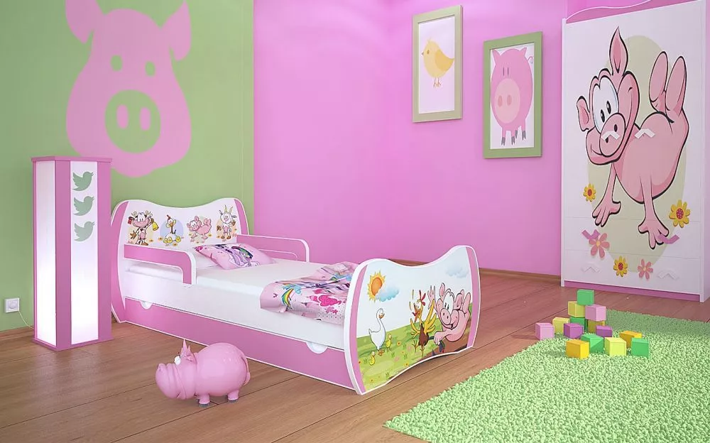 Bērnu gulta Dream L06 180x90 DM21 ar stelāžu Guļamvietas platums: 90 cm, Guļamvietas garums: 180 cm, · 114 × 184 × 71 cm