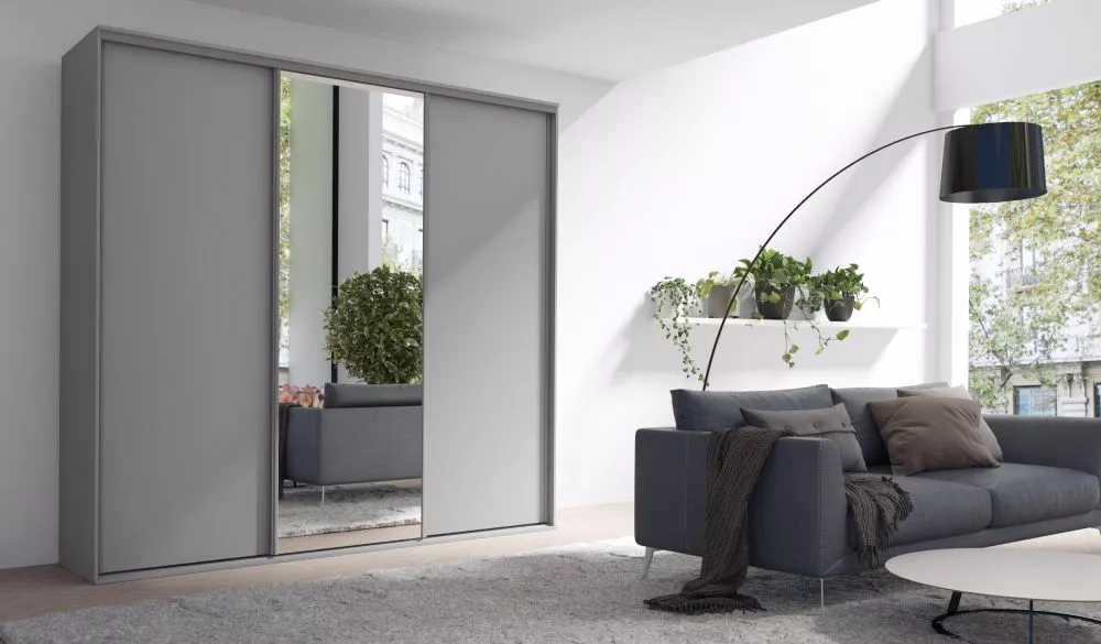 Skapis Grande 277-1 · Pelēks · 277 × 62 × 244 cm