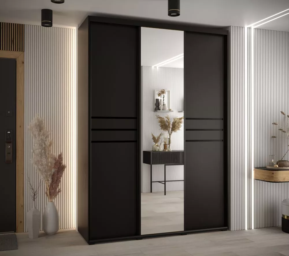 Skapis Cannes 11 · Melns · 180 × 60 × 205.2 cm